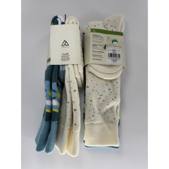 Alpine Design Girls Size Small Girls 10-4 Snowsport Daisy Ski Socks 4 Pairs New - Picture 5 of 5